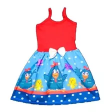 Vestido Infantil Alcinha Criança Menina Galinha Pintadinha