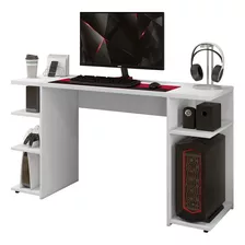 Mesa Para Pc Gamer Com 05 Nichos Lindo Design Arte Móveis Cor Branco-brilho,arte Moveis