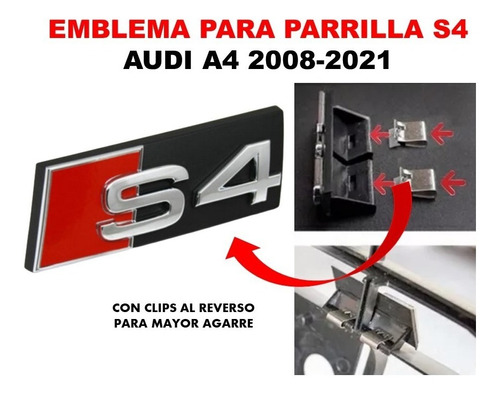 Emblema Para Parrilla S4 Audi A4 2008-2021 Foto 3