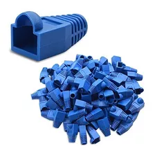 Funda De 100 Capuchones Boots Azul Plásticos Conectores Rj45