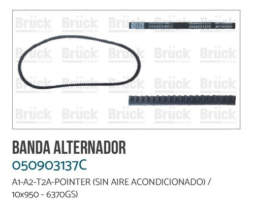 Banda Alternador Vw A1 A2 Pointer Sin Aa - B050903137c Bruck Foto 2