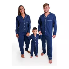 Kit Pijama Família Pai Mãe Filho Moletinho Flanelado Inverno