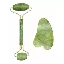 Gua Sha Facial + Rodillo Piedra Jade Antiarrugas Masajeador