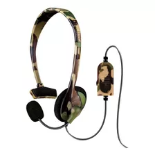 Headset Broadcaster C/ Mic E Controle De Volume P/ Ps4 Cor Verde Camuflado