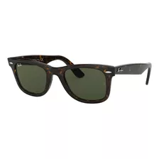 Lentes De Sol Ray-ban Wayfarer 0rb2140 50mm Color De La Lente Verde Oscuro Color Del Armazón Negro