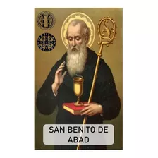 Estampa Plastificada San Benito Abad Con Oración - 12und