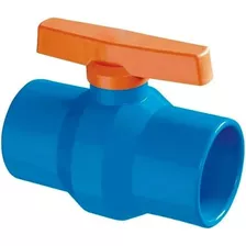 Registro De Esfera Irrigação Pvc Azul 25mm 3/4'' Roscável