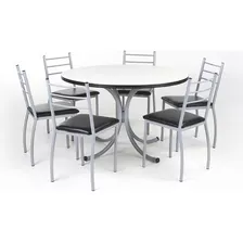 Juego De Comedor 6 Sillas De Hierro Con Tapizado