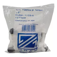 Torneira Plastica Pra Tanque 1/2 Pacote C/12 Grap Cod:1126-a