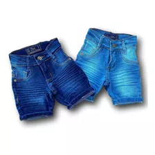 Kit 2 Bermuda Jeans Infantil Menino 1 A 8 Anos