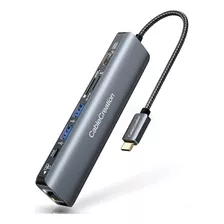 Usb C Hub 4k 60 Hz, Cablecreation 7 En 1 Usb-c Hub Adaptador