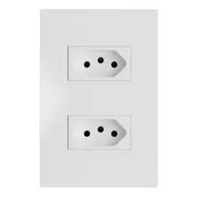 Tomada Dupla 20a 4x2 Branco Recta Satin Com Placa Blux