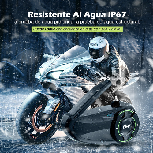 Intercomunicador Audifonos Para Moto Ejeas Q8 Ip67 2pc Bt5.2 Foto 8