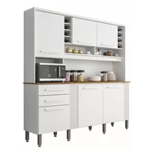 Armário De Cozinha Catar 6 Portas 2 Gavetas Sallêto Branco