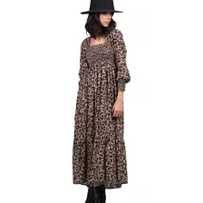 Vestido Largo Animal Print Mod.s23133 Marca Bobois®