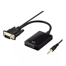 Cabo Conversor Vga Macho Hdmi Audio E Video Femea Audio P2