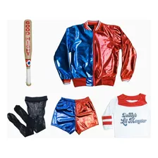 Fantasia Kit Roupa Arlequina Com Jaqueta Acessórios Infantil