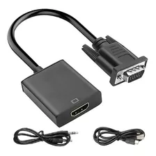 Convertidor Adaptador Vga A Hdmi 1080p Con Cable De Audio