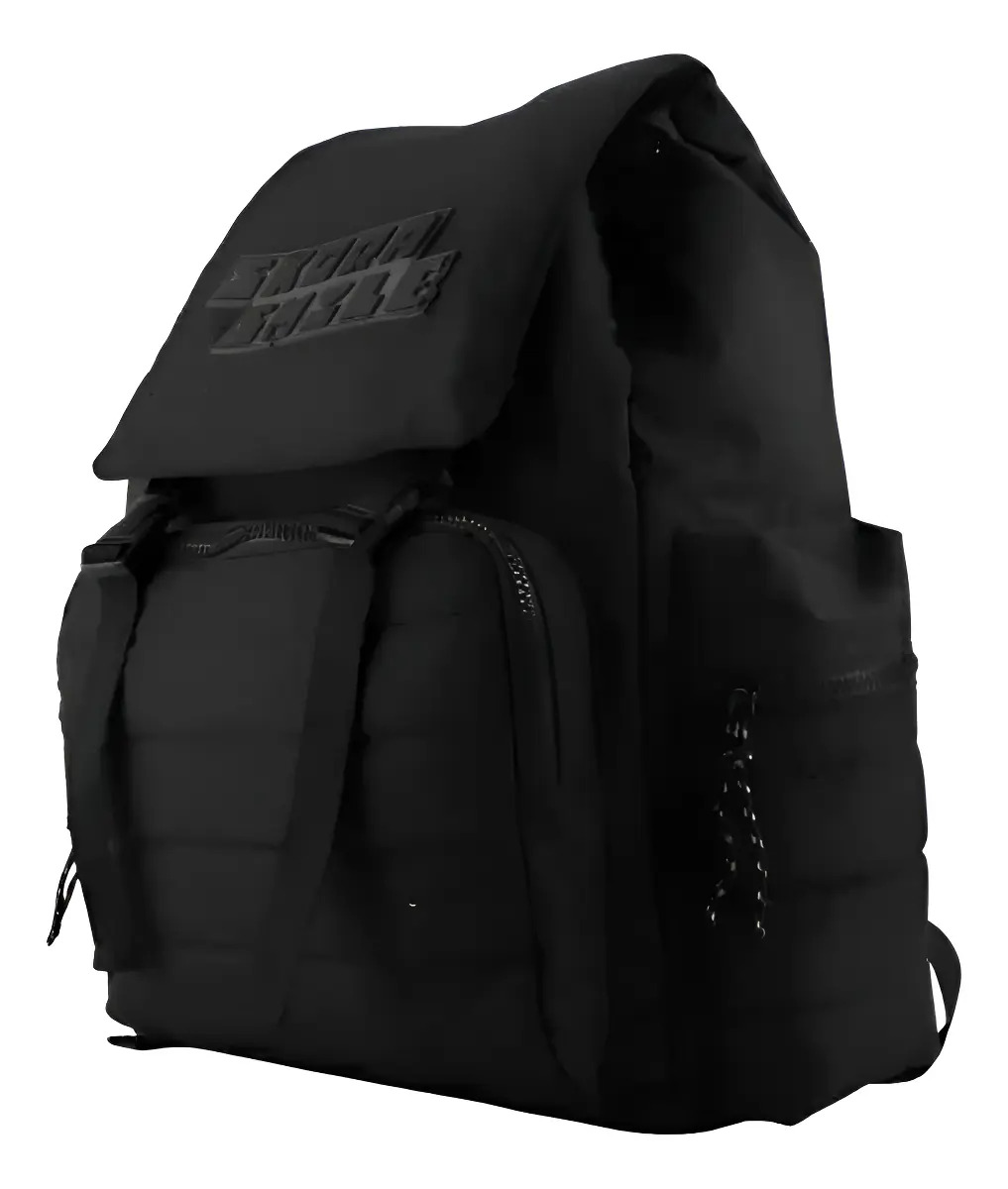 Mochila 18 Espalda Matelasse Con Tapa Smile Skora - 32248 Color Negro Diseño De La Tela Lisa Liso