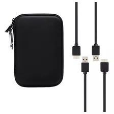 Portable Hard Drive Case with 2 Usb 3.0 Charger Cable, Sou.