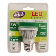 Kit 10 Lâmpadas Led 5w Bivolt Dicroica Branca 40w 6500k E27 Cor Da Luz Branco-frio 110v