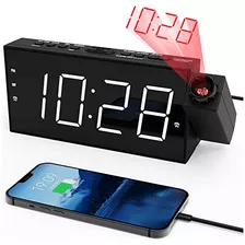 Reloj Despertador De Proyección Techo, Reloj Digital L...