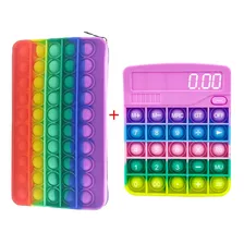 Estuche Para Lápices Pop It Push Bubble Fidget Toys +calcula