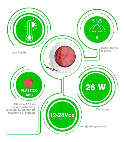 Plafon Redondo 13 Led 2.5 PuLG Universal Base Cromo 12-24v F Foto 4