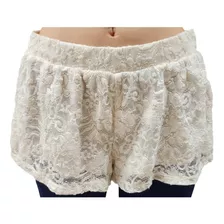 Short De Encaje Gris Forever 21 Mujer Adultos Sh-03