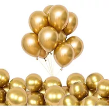 Bolsa De 50 Globos Cromados Oro Dorado Para Todo Evento 