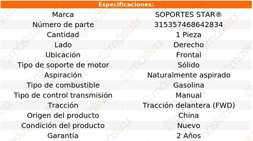 1) Soporte Motor Del Der Mercury Lynx 1.6l 4 Cil 84 Foto 2