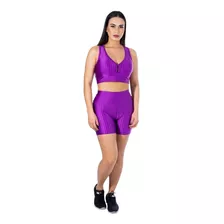 Conjunto Top Nadador + Shorts Fitness 3d Feminino Treino