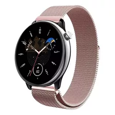 Pulseira Magnética Em Aço Inoxidável Para Amazfit Gtr Mini Cor Rose