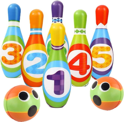 Set De Bowling Palitroques Mini Bolos Juego Para Niños