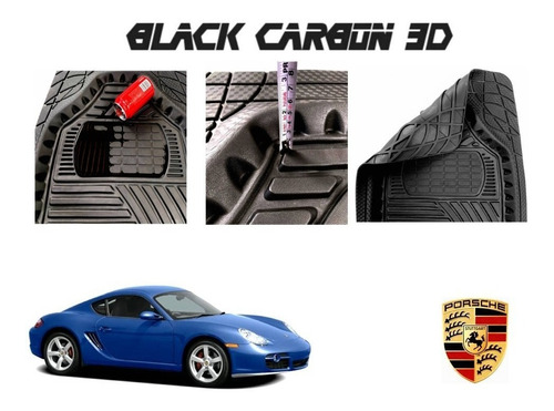 Tapetes Premium Black Carbon 3d Porsche Cayman 2005 A 2012 Foto 4