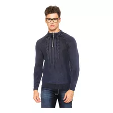 Blusa Masculina Tricô Meio Ziper Estonada 100% Algodão 7113