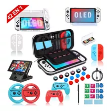 Kit De Accesorios Y Estuche 42pzs Para Nintendo Switch Oled