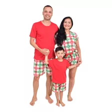 Kit 03 Pijamas De Natal Família Natalino Infantil Adulto