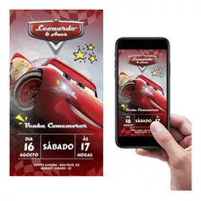 Convite Carros Relâmpago Mc Queen Digital Animado Whatsapp