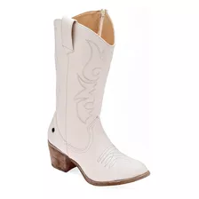 Bota Vaquera De Moramora Para Mujer Latte 110888 T7