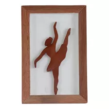 Quadro Em Madeira Com Bailarina Em Fundo Branco (422)