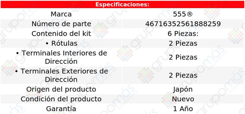 Terminales Y Rtulas Inferiores 555 Sienna 2003 A 2010 Foto 2