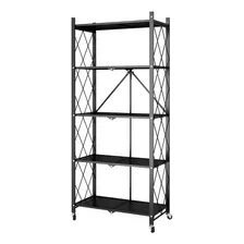 Estante Rack Plegable Metalico 5 Repisas Anaquel /e Color Negro