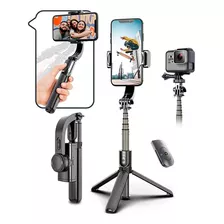 Estabilizador Celular Bastão Pau Selfie Tripé 360 Bluetooth Cor Preto