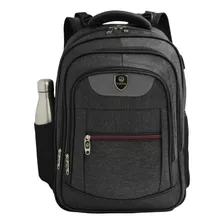 Mochila Bolsa Juvenil Escolar Reforçada Notebook Impermeável Cor Preto Desenho Do Tecido Liso