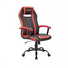 Silla Gamer Escritorio Pc Akai Black & Red