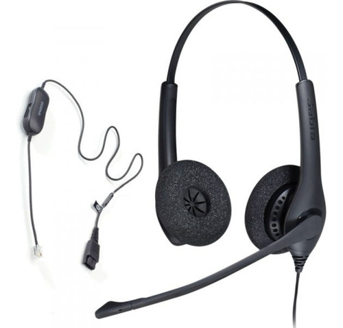 Jabra Diadema Biz 1500 Duo Qd Alambrico Supraaural 1519-0 /v Color Negro Color De La Luz Na