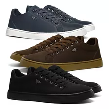 Kit 3 Pares De Tenis Masculino Urbano Casual Old Sola Reta 