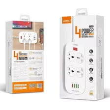 Extensión Toma Corrien Ldnio Sc4407 4 Power Socket + 4 Usb 