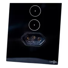 Interruptor Touch Tok Glass 2 Pad Preto+tomada 4x2